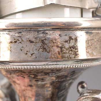 BORDSLAMPA, silver, omkr 1900.