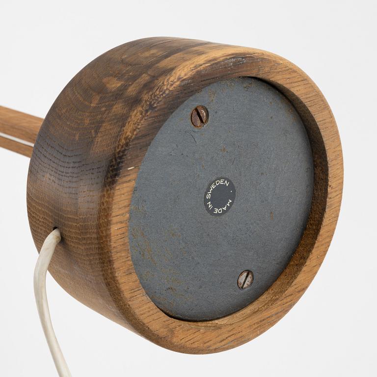 Uno & Östen Kristiansson, an oak and acrylic table light, Luxus, Vittsjö.