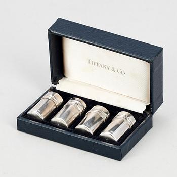 PEPPAR- OCH SALTKAR, 4 delar, sterlingsilver, Tiffany & Co, 1900-tal. Tot vikt ca 38g.