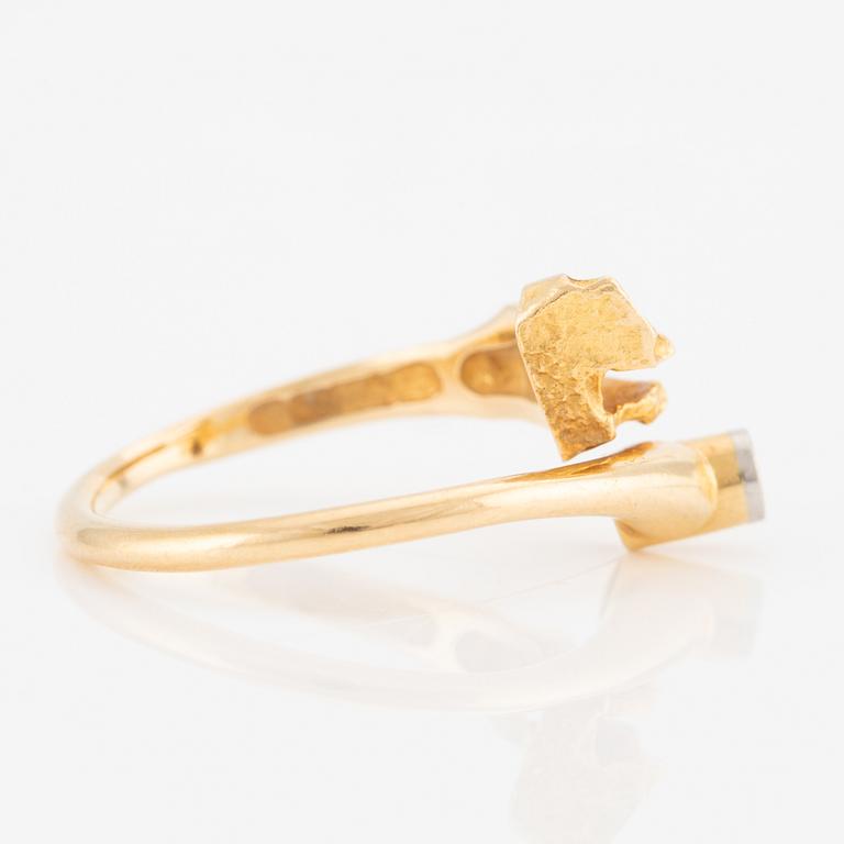 Lapponia ring, gold with an octagon-cut diamond, Finland 1977.