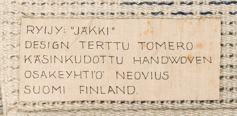 Terttu Tomero, A Finnish long pile Ryijy Rug for Neovius. Circa 155 x 115 cm.