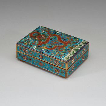 A cloisonne box with cover, Qing dynasty 19th century.