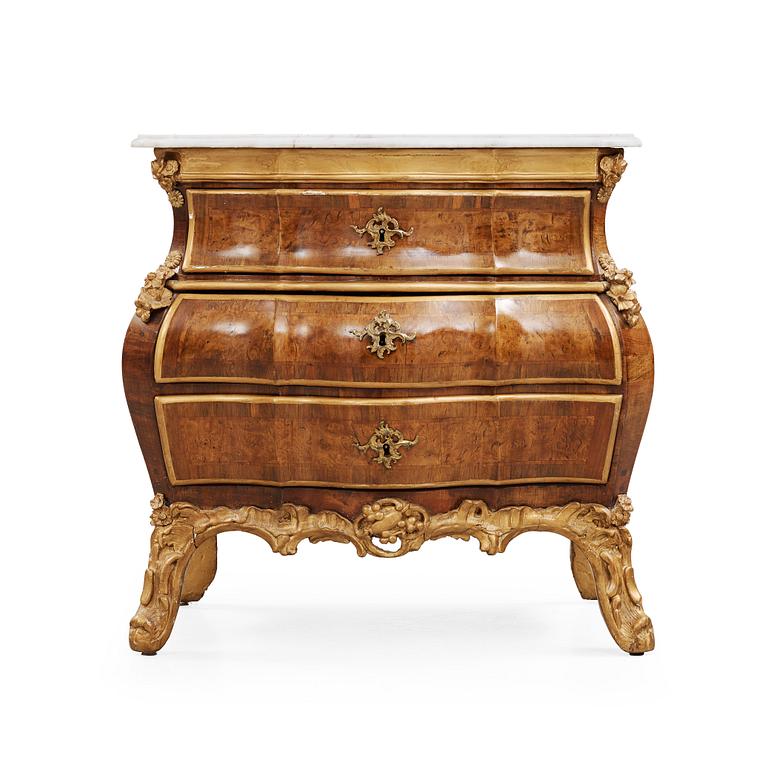 A Danish Rococo 18th century commode by M. Ortmann.