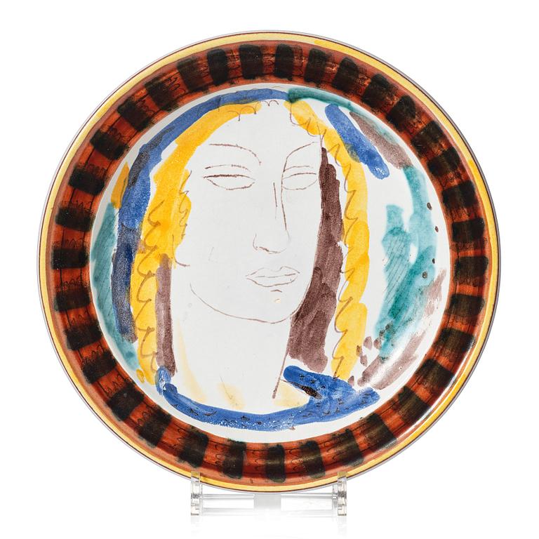 Wilhelm Kåge, a faience dish, Gustavsberg studio, Sweden 1951.