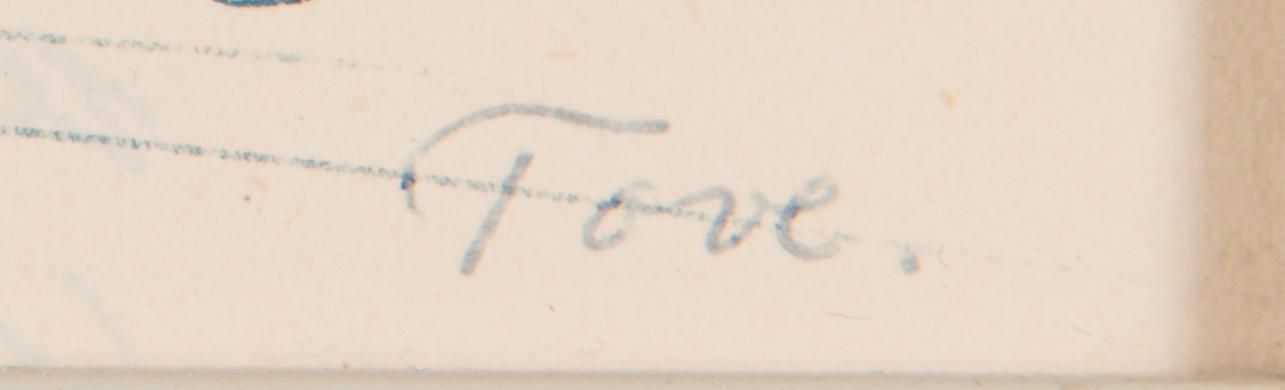 Tove Jansson, tekning, signerad och daterad 2. jan.
