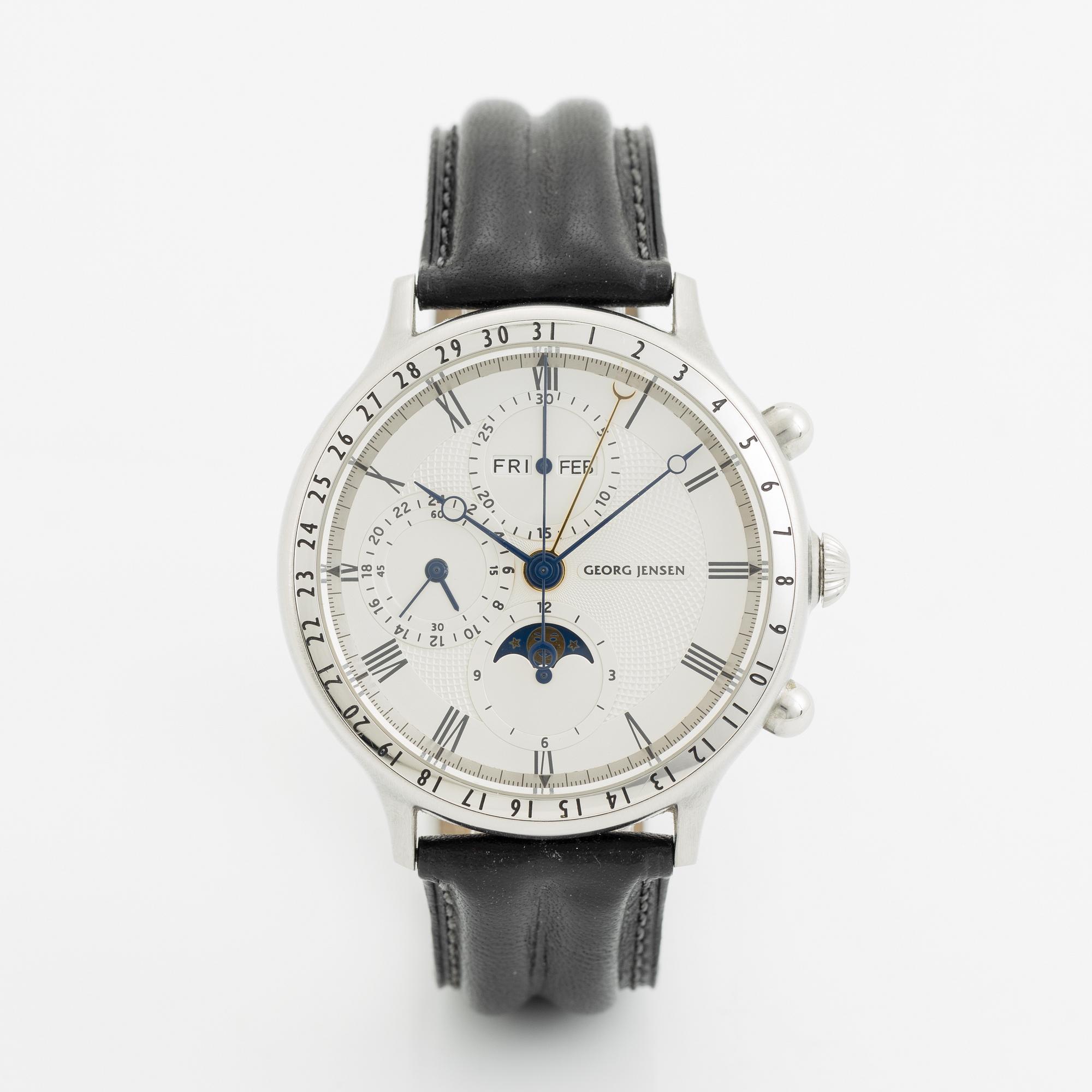 Georg Jensen, designad av Bo Bonfils, chronograph, wristwatch, 42 mm.
