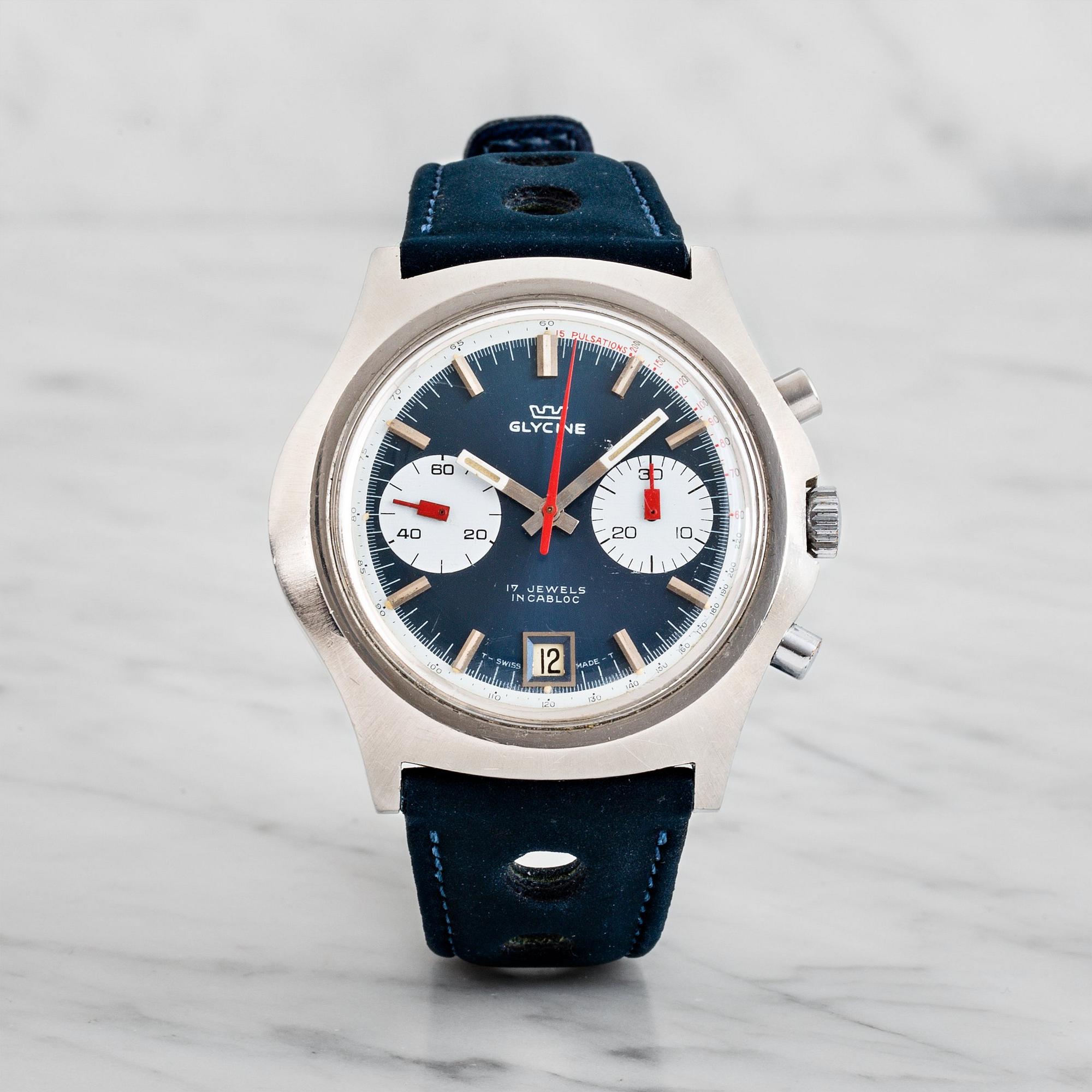 GLYCINE, chronograph, "15 Pulsations", wristwatch, 42 mm.