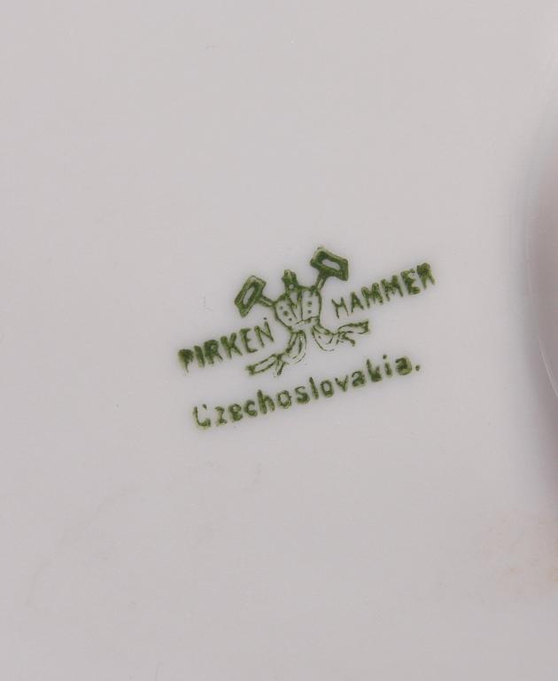 BORDSARMATUR, porslin, Pirken Hammer, Tjeckoslovakien, 1930-40-tal.