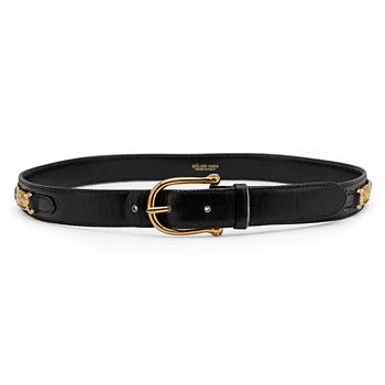 610. CÉLINE, a dark blue leather belt.