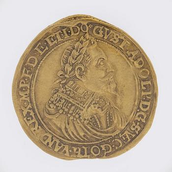 GULDMYNT, dukat, Gustaf II Adolf. Mainz 1632. Vikt 3,44 gram.