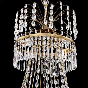 A late Gustavian circa 1800 nine-light chandelier.