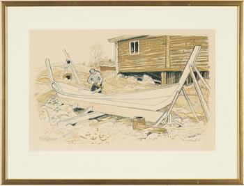 Roland Svensson, 2 litografier, signerade och numrerade.