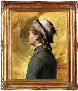 Albert Edelfelt, "Ung kvinna i grått" (Young woman in grey).