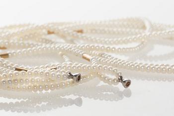 PÄRLCOLLIER, Ole Lynggaard, 18K guld med odlade sötvattenspärlor.