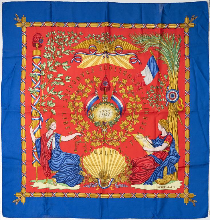 Hermès, scarf, “1789 Liberté Égalité Fraternité”.