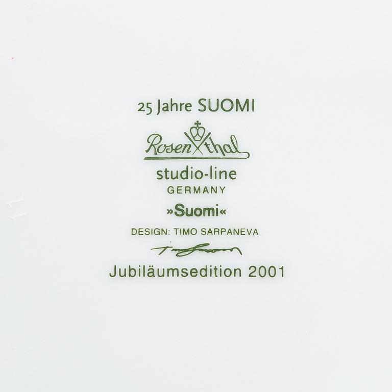 Timo Sarpaneva, fat, 2 st, porslin, "Suomi Jubileumsedition" Rosenthal, Studio-line 2001.