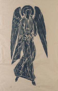 INA COLLIANDER, wood cut, signed and dated 1959, numbered t.p.l'a I-V 10 IV 2/10.