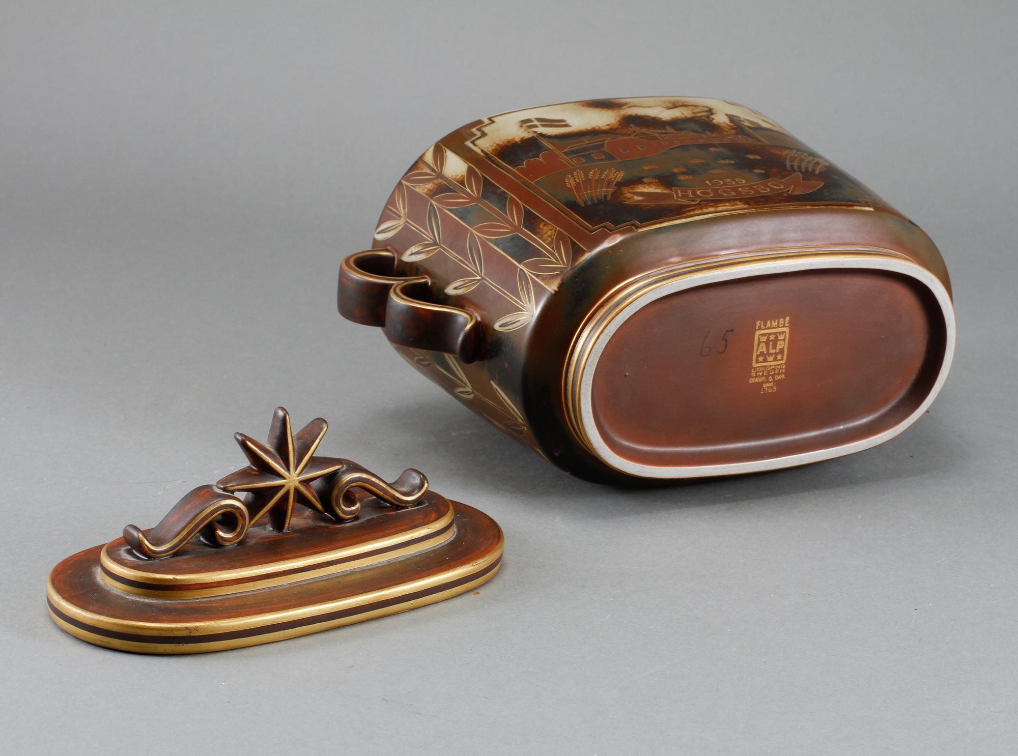 LOCKURNA, "Flambé", stengods, Gunnar Nylund, 1900-talets mitt.