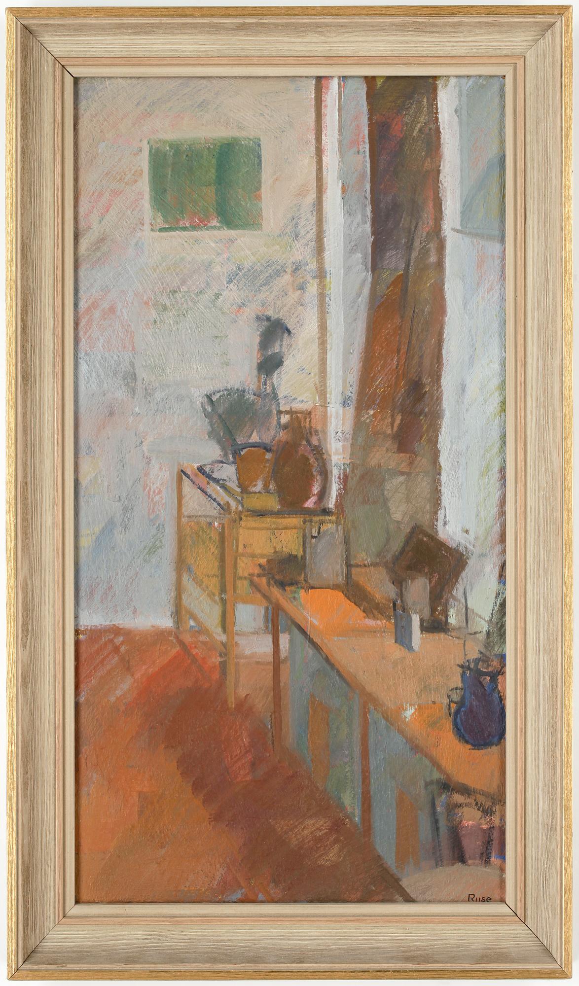 CARL RIISE, olja på pannå, signerad.