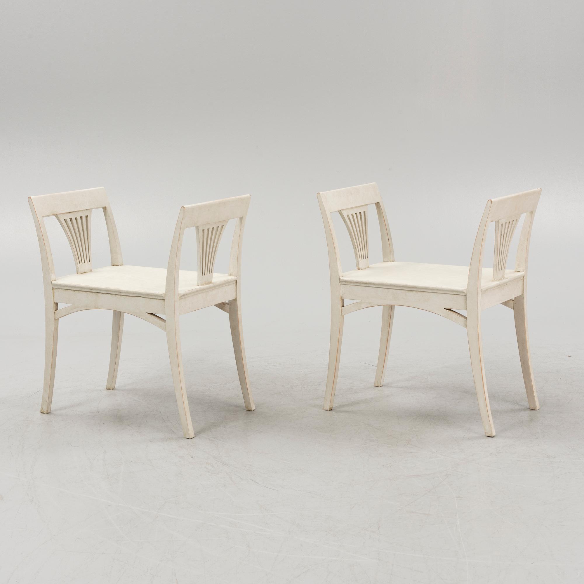 A pair of stools, around 1900.