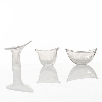Tapio Wirkkala, "Chanterelle", vase and bowls, 3 pcs, Iittala.