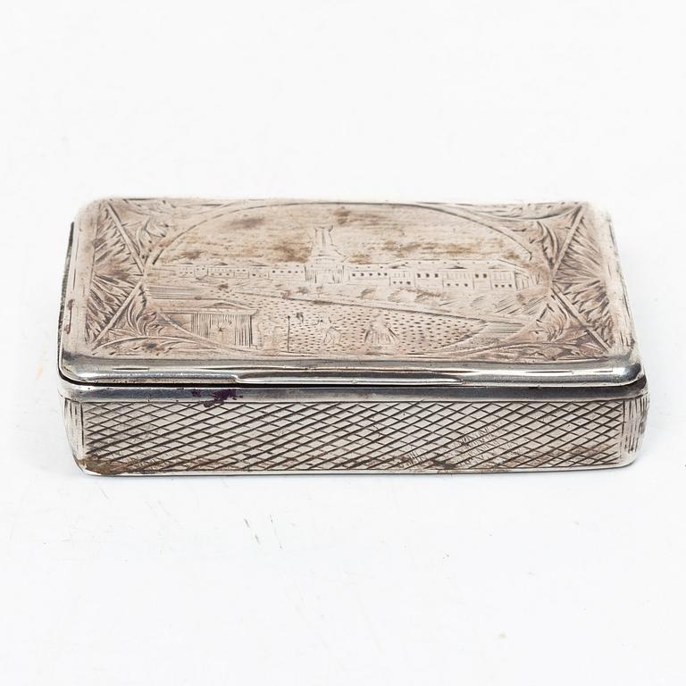 A Russian silver box, Moscow, 1842.