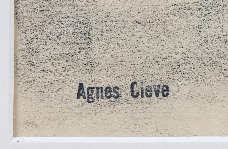 AGNES CLEVE, teckning, stmplsign.