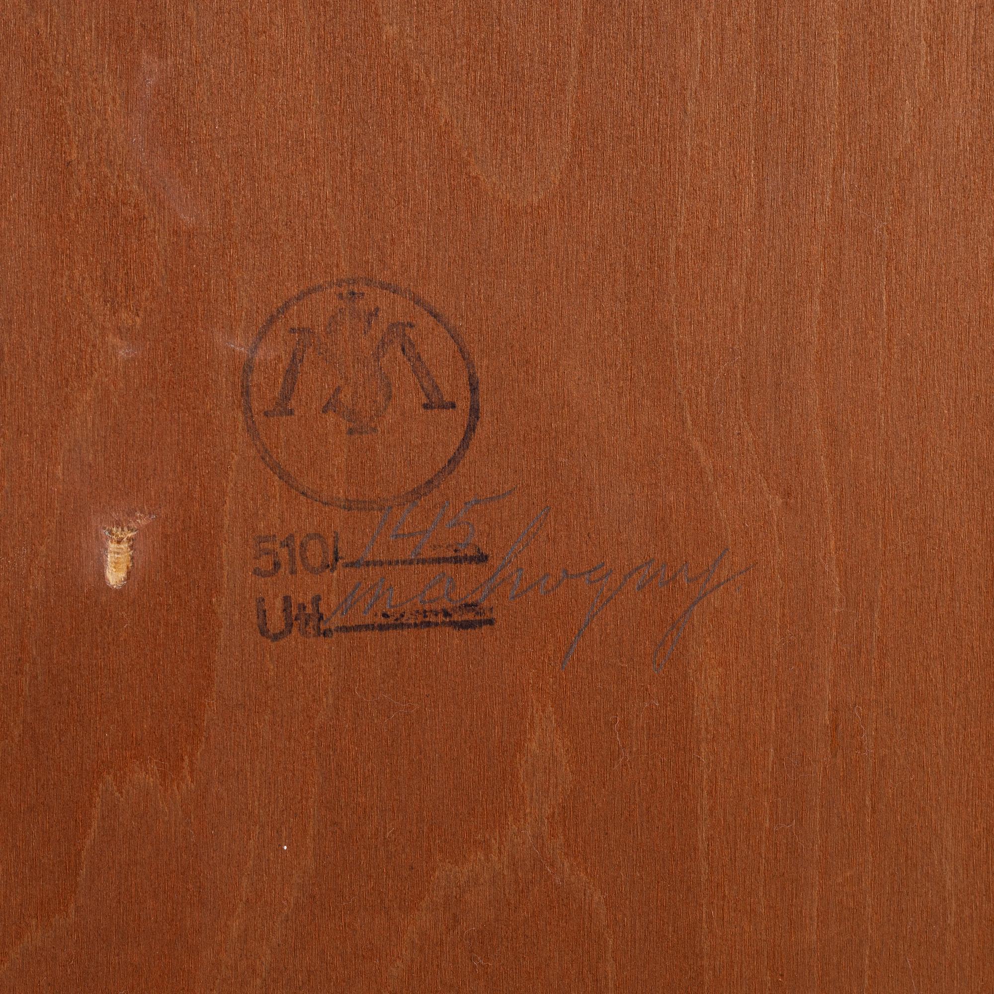 A ahogany-veneered 1940's/50's bookcase.