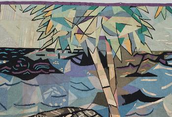 Lars Gynning, A TAPESTRY, "Les Pêcheurs de Puerto Rico", tapestry weave, ca 147,5-148,5 x 239 cm, signed PF Gynning.