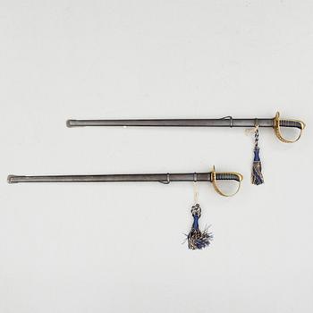 SABLAR, 2 stycken, m/1893, Sverige, för manskap vid kavalleriet.