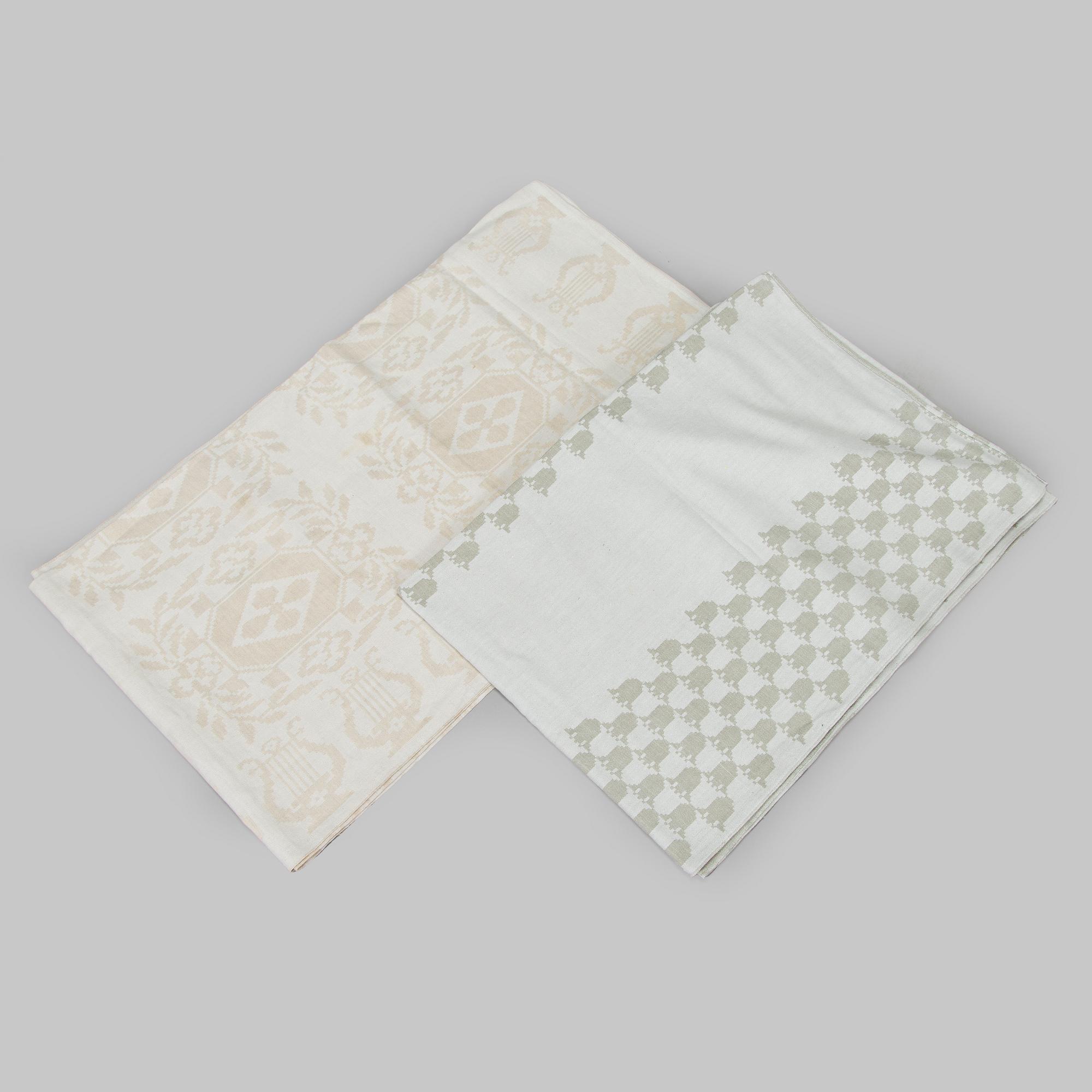 Dora Jung, A set of tablecloths and napkins, Tampella Oy and Klässbols Linneväveri Ab, second half of 20th century.