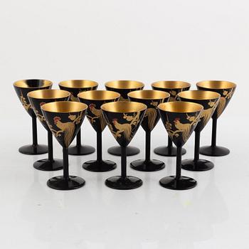 A Japanese 27 piece lacquer cocktail set, 20th century.