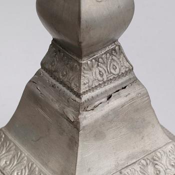 LJUSSTAKAR, 3 delar (2+1+1), tenn, 1700-/1800-tal.