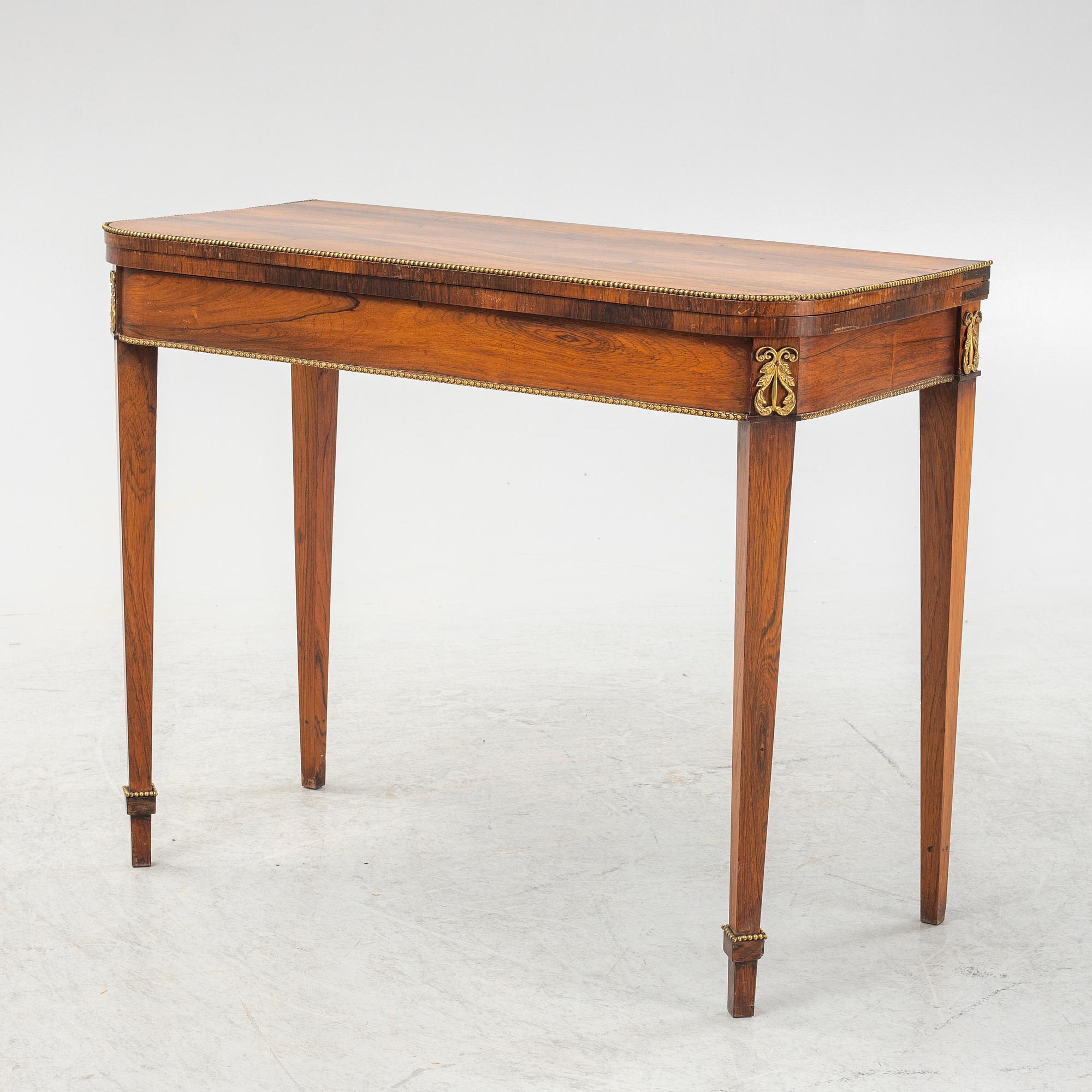 Gaming table, late Gustavian style, circa 1800.