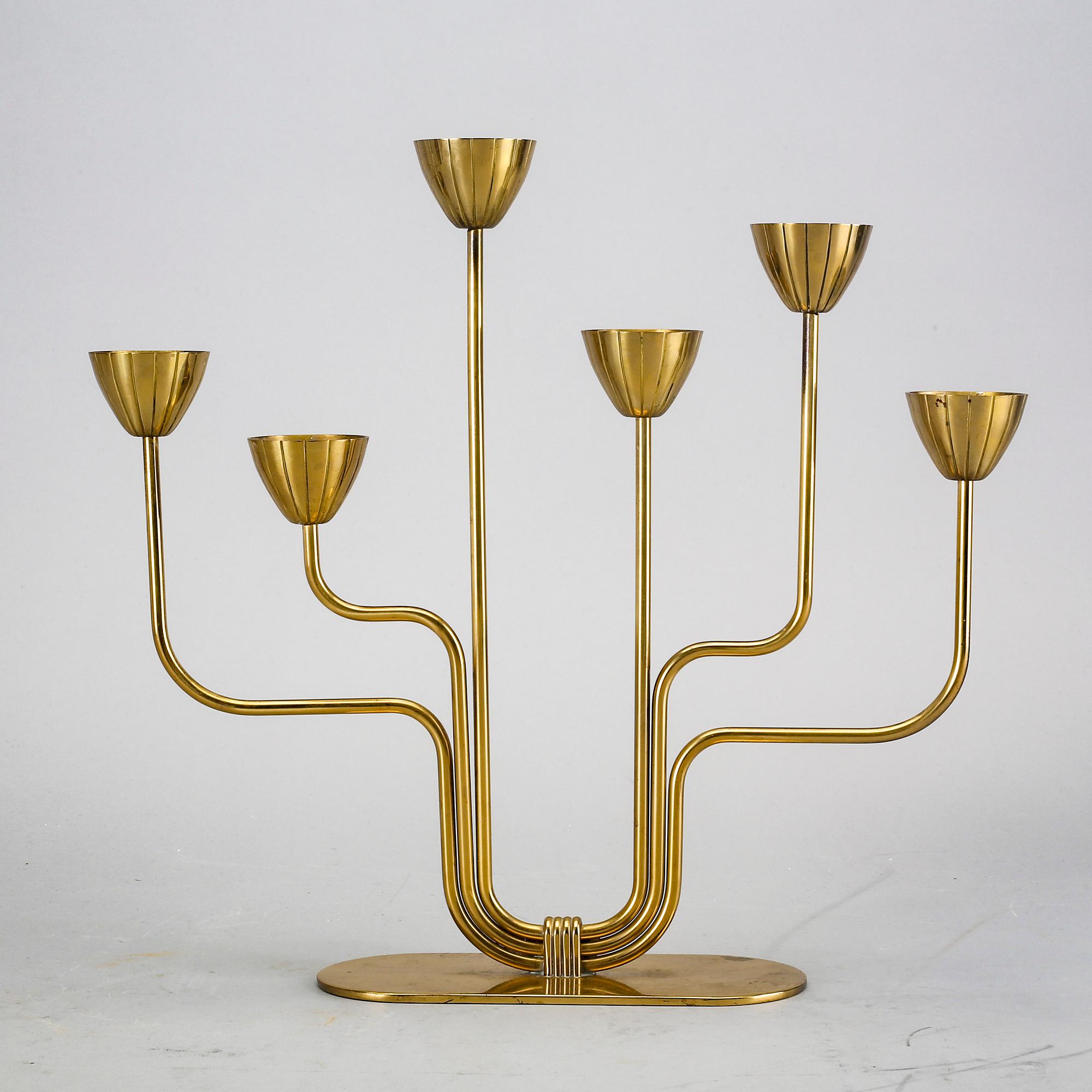 Gunnar Ander, candlestick, brass, Ystad Metall, 20th century.