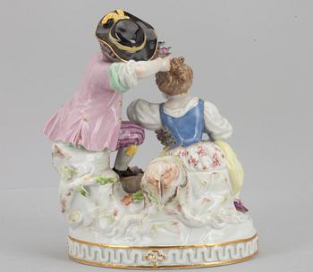 FIGURIN, porslin, Meissen.