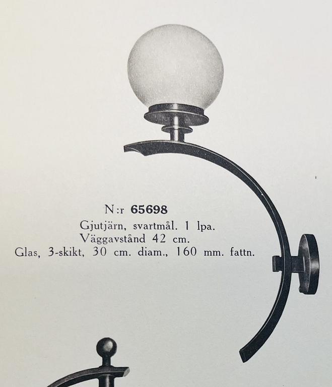 Cebe, a wall lamp, model "65698", Svalöv, 1920s-30s.