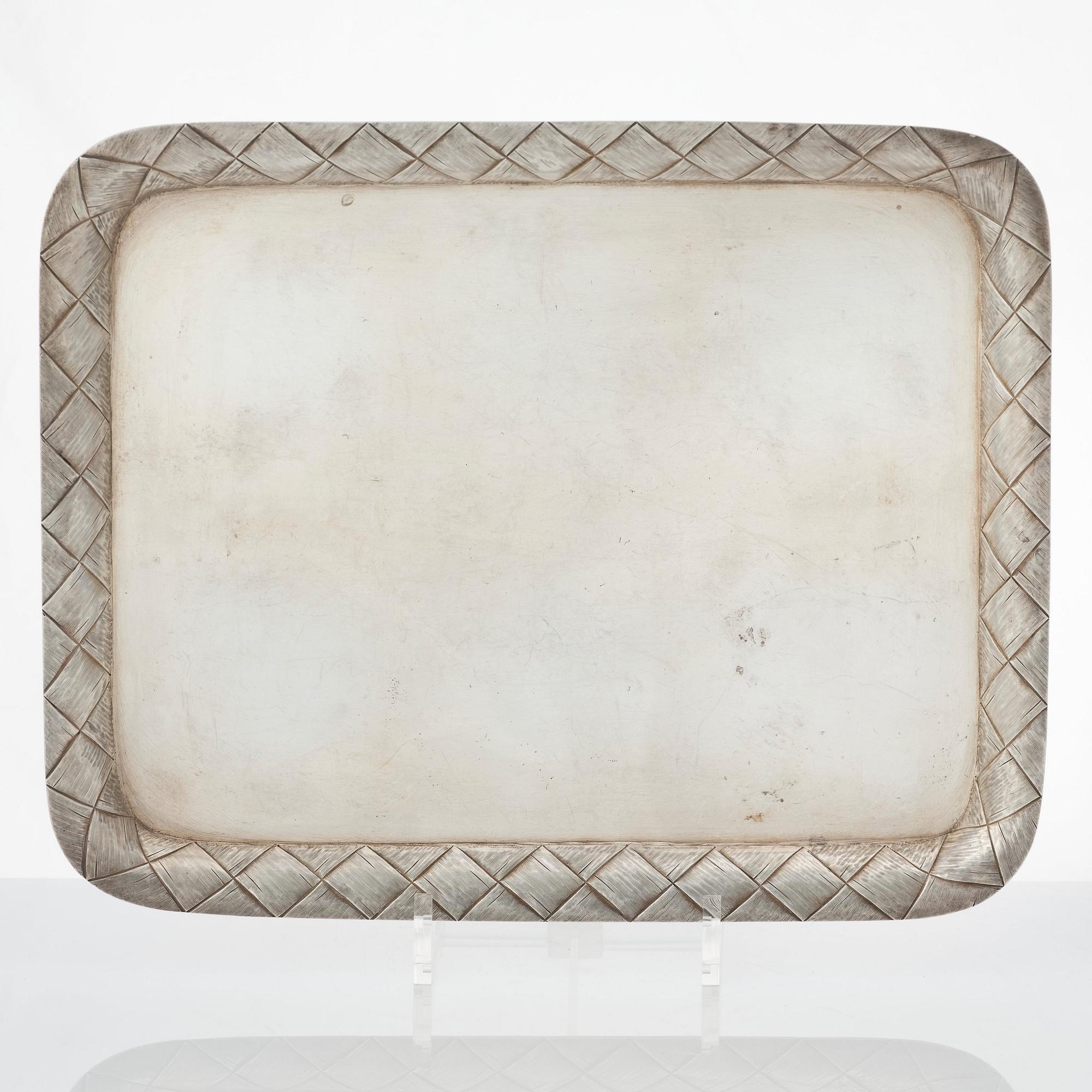 Teservis, trompe l'oeil, 8 delar, silver, av Vasiliy Ivanov, S:t Petersburg 1895.