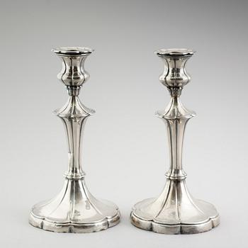 LJUSSTAKAR, 1 par, silver, Sheffield 1906 samt finska stämplar.