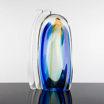 An unique glass sculpture by Göran Wärff, Kosta Boda 1999.