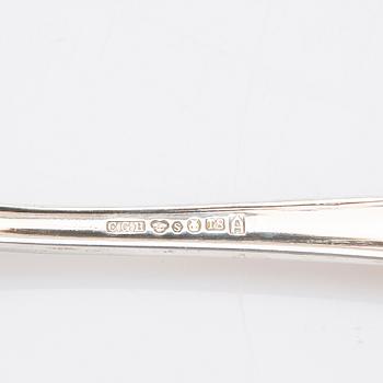 Silverbestick, 36 st, Chippendale, bl.a. Johansson J M, Göteborg, 1942-1945.