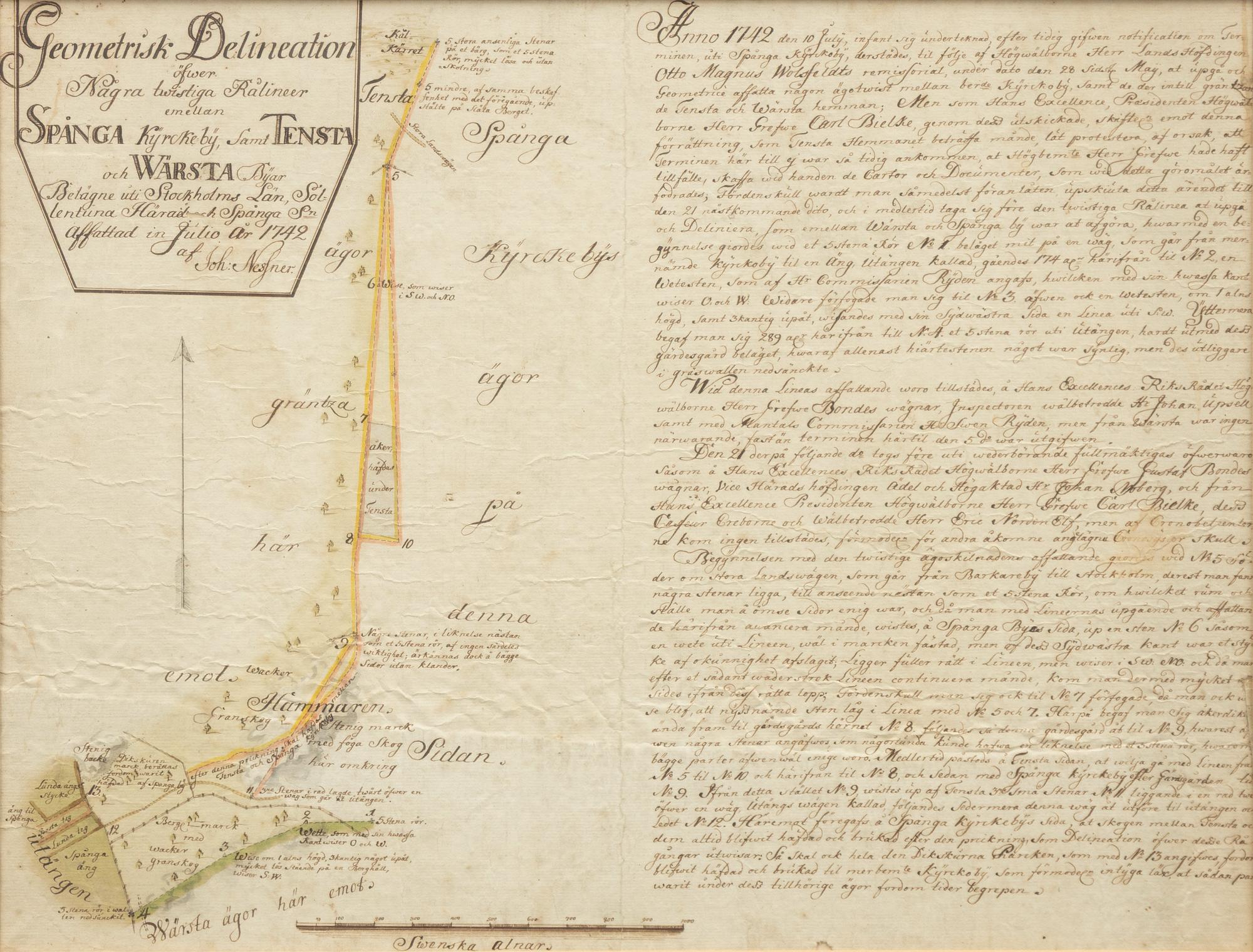 Kartor, 2 st. 1700-tal, Spånga.