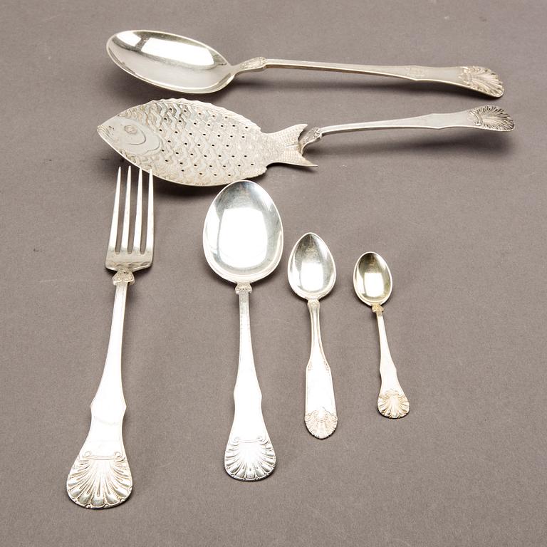 A Norwegian 20th century silver set of 48 pcs of cutlery mark of Oscar lassen total weight ca 1500 gr.