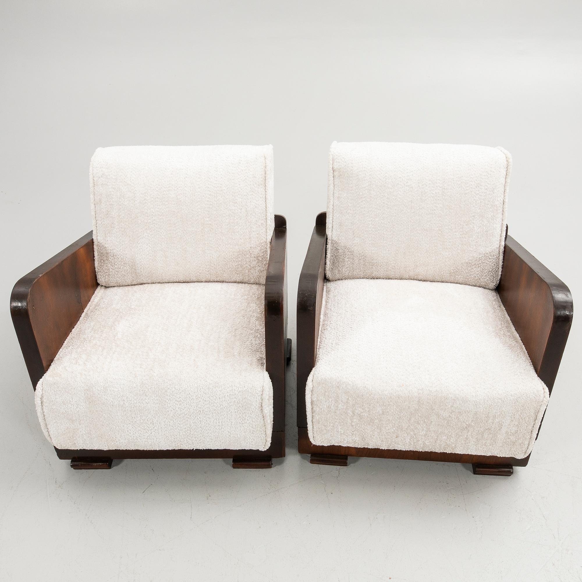 Armchairs, a pair, Art Deco style, 20th century.