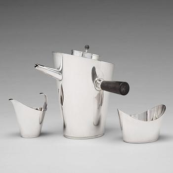 285. KARL WOJTECH, a three pcs coffee service, Stockholm 1930's.