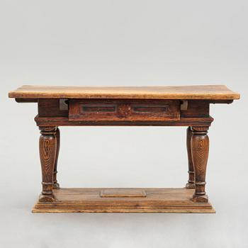 A Swedish baroque pine table, circa 1700.