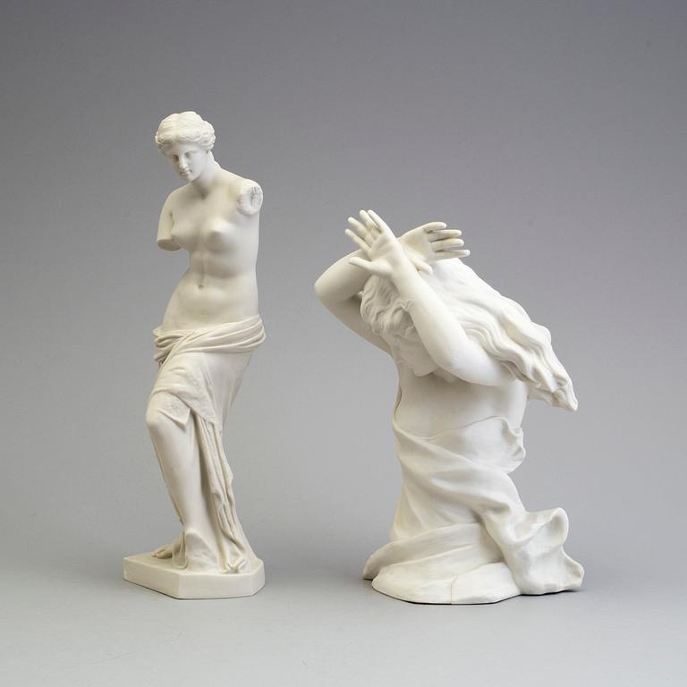 TWO PARIAN FIGURES, Gustafsberg 1907 and 1913.