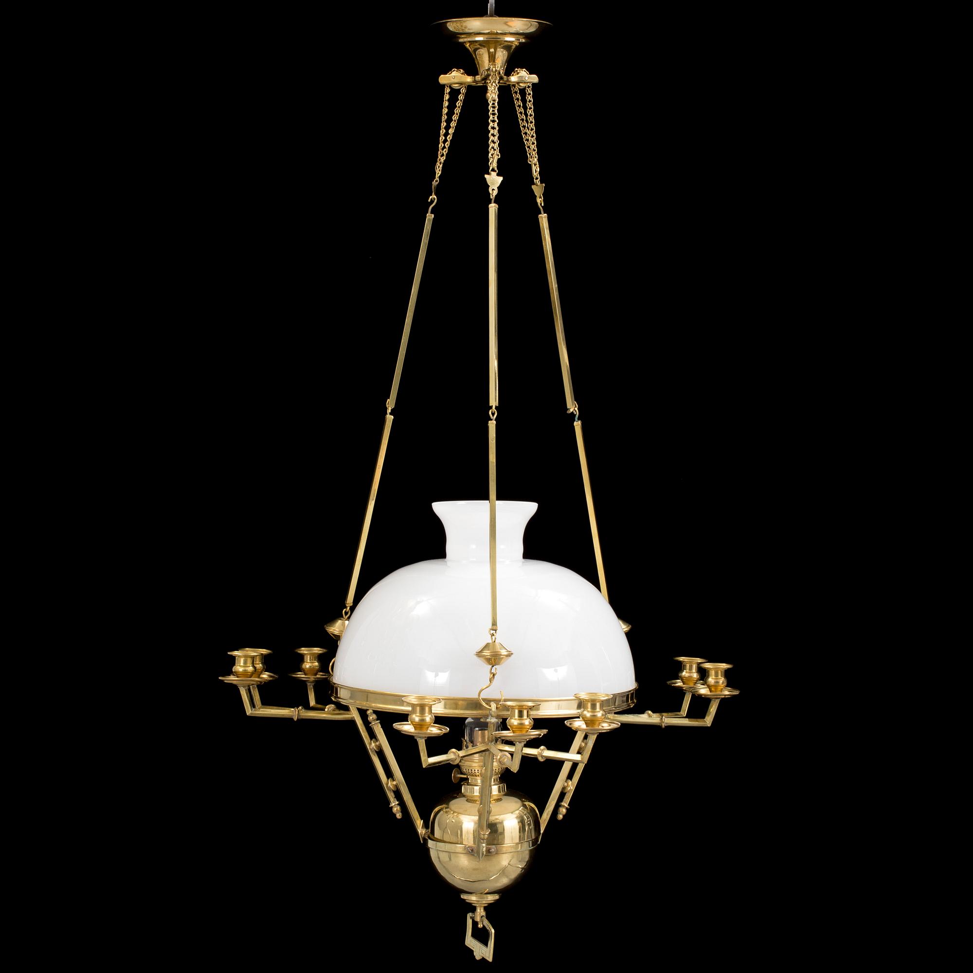 FOTOGENLAMPA/TAKLAMPA, mässing, jugend, tidigt 1900-tal.