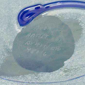 A last quarter of the 20th century glass ' Boom' flask by Bertil Valllien for Kosta Boda.