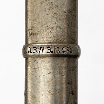A Swedish artillery saber 1889 pattern with scabbard.